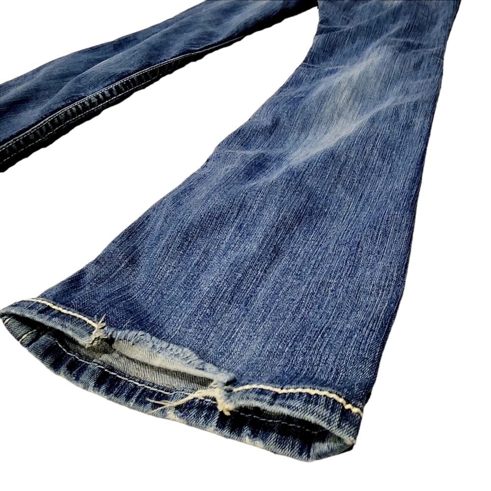 Bke Blue Jeans Distressed Y2K 90's Pants Bootcut Size 28 - Picture 5 of 12